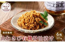自然栽培　山わさび　有機醤油漬け　6瓶【ご飯のお共 オーガニック 無添加 尾道市 広島県】