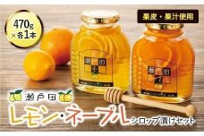 【お中元ギフト】瀬戸田レモン・瀬戸田ネーブル　シロップ漬けセット