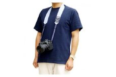 【尾道帆布】X【真田紐】40mm幅 一眼レフ用ネックストラップ（水色）[尾道 帆布鞄 彩工房]【尾道 はんぷ ネックストラップ 特産品 シンプル ファッション 人気 おすすめ 広島県  尾道市】