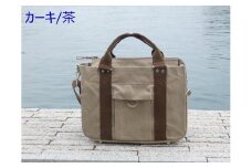 miniーKOGU (A4・ファスナー開閉）カーキ／茶　2WAY［尾道 帆布鞄 彩工房］【尾道 はんぷ バッグ トートバッグ かばん 特産品 シンプル ファッション 人気 おすすめ 広島県  尾道市】