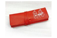 革工房いんのしまはっさくんユニット牛革ロールペンケース(色:オレンジ)【レザー 筆入れ ギフト 贈り物 プレゼント 人気 おすすめ 広島県  尾道市】