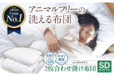 洗える 人工羽毛布団 2枚合わせ掛け布団 セミダブル エントリーモデル 広島県福山市/イシケン株式会社 2枚組 寝具 布団 ふとん フトン 羽毛布団 羽毛ふとん 掛けふとん 掛け布団 掛布団 日本製 オールシーズン アレルギー対策 洗える ウォッシャブル 睡眠 快眠  軽い 人気 おすすめ オススメ 定番 広島 福山 [BAAK010]