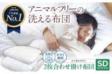 洗える 人工羽毛布団 2枚合わせ掛け布団 セミダブル エントリーモデル 広島県福山市/イシケン株式会社 2枚組 寝具 布団 ふとん フトン 羽毛布団 羽毛ふとん 掛けふとん 掛け布団 掛布団 日本製 オールシーズン アレルギー対策 洗える ウォッシャブル 睡眠 快眠  軽い 人気 おすすめ オススメ 定番 広島 福山 [BAAK010]
