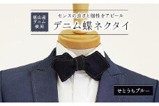 ＼寄附額改定／　福山産デニム使用『デニム蝶ネクタイ』センスの良さと個性をアピール！〈せとうちブルー〉【ファッション 小物 蝶ネクタイ デニム タイ ネクタイ ギフト 贈り物 広島県 福山市】