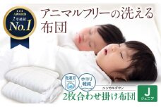 《日本製》洗える 人工羽毛布団 2枚合わせ掛け布団 〈ジュニア〉人工羽毛 エントリーモデル 広島県福山市/イシケン株式会社 2枚組 羽毛布団 羽毛ふとん 肌掛け 日本製 オールシーズン 掛布団 寝具 アレルギー対策 広島 福山 [BAAK030]