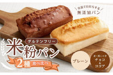 【お歳暮ギフト】グルテンフリー米粉パン ２種類（プレーン、チョコ＆ココア）の食パン食べ比べ お試しセット