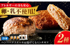 冷凍 肉 和牛 入り塩で食べるハンバーグステーキ＆揚げてる ミンチカツ セット ( ハンバーグ 2個、揚げてるミンチカツ3個) 広島県福山市/有限会社池口精肉店 ハンバーグ メンチカツ 和牛 牛肉 豚肉 国産 レンジ 詰め合わせ 広島 福山 [BAFK004]