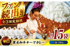 【全3回定期便】　秘密の黒毛和牛キーマカレー 15袋　カレー 冷凍 辛口 レストラン おすすめ 人気 福山 広島県福山市/株式会社グリル壱乃藏[BACI013]