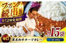 【全12回定期便】　秘密の黒毛和牛キーマカレー 15袋　カレー 冷凍 辛口 レストラン おすすめ 人気 福山 広島県福山市/株式会社グリル壱乃藏[BACI015]