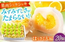 【ふるさと納税】お菓子 はっさく大福20個入　 お菓子 大福 八朔 柑橘 みかん オレンジ 餅 ギフト お取り寄せ スイーツ フルーツ大福 ご当地 菓子 おかし デザート 食品 人気 おすすめ 広島県福山市/株式会社虎屋本舗[BADH029]