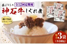 【全12回定期便】神石しぐれ煮 100g×3袋　牛 神石しぐれ煮  牛 ブランド牛 A4 加工品 牛しぐれ 広島県福山市/甚ごろう [BAEC038]