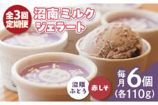 【全3回定期便】沼南ミルクジェラート 沼隈ぶどう＆赤しそ　各3個　食べ比べセット　アイス  ぶどう 赤しそ アイス アイスクリーム デザート スイーツ ご当地 広島県福山市/甚ごろう [BAEC046]