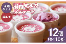 沼南ミルクジェラート 沼隈ぶどう＆赤しそ　各6個　食べ比べセット　アイス  ぶどう 赤しそ アイス アイスクリーム デザート スイーツ ご当地 広島県福山市/甚ごろう [BAEC049]