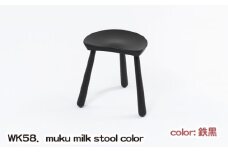 No.1027-02 WK58．muku milk stool color（鉄黒） ／ kitoki 若葉家具 小泉誠 3本脚 スツール 椅子 レッドオーク 広島県