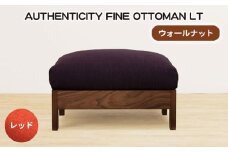 No.1119-05 （ウォールナット）AUTHENTICITY FINE OTTOMAN LT RD（レッド） ／ 家具 木製 ウッドフレーム オットマン シンプル 広島県