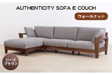 No.1122-04 （ウォールナット）AUTHENTICITY SOFA E COUCH RB（ローズブラウン） ／ 家具 木製 ウッドフレーム ソファ カウチタイプ カウチソファ ラグジュアリー 広島県