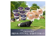 庄原産生乳使用　手造りカップアイスと、もなかアイスセット【1618794】