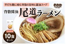瀬戸内麺工房なか川「背脂醤油 尾道ラーメン10食セット」 (10袋、スープ付き) [1926]