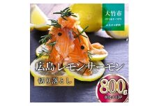 国産サーモン 切り落とし 800g (80g×10P) 小分け 広島レモンサーモン｜国産 冷凍 刺身 切落し 広島県産 ふるさと納税 特産品 グルメ 鮭 サーモン レモンサーモン 魚 高級 広島 ギフト [1946]