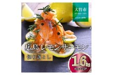 国産サーモン 切り落とし 1.6kg (80g×20P) 小分け 広島レモンサーモン｜国産 冷凍 刺身 切落し 広島県産 ふるさと納税 特産品 グルメ 鮭 サーモン レモンサーモン 魚 高級 広島 ギフト [1947]