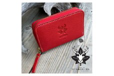 広島ジビエレザーラウンドジップミニ財布　【03レッド】
