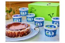牧場直送十夢ジェラート、バスクチーズケーキセット【配送不可：離島】
