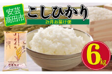 [№5895-0198]米 【2ヶ月お届け】令和5年産　安芸高田市産コシヒカリ6kg