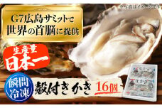 【広島G7サミットで提供】牡蠣 殻付き 16個（瞬間冷凍） 牡蠣 かき カキ 冷凍 加熱用 殻付き 殻付 カンカン焼き かんかん焼き ガンガン焼き 広島牡蠣 オイスター カキフライ 魚介類 海鮮 産地直送 大粒 旬 贈答 特産品 BBQ バーベキュー ギフト 料理 グルメ ギフト 人気 高品質 好評 広島県産 江田島市/マルサ・やながわ水産有限会社 [XBL004]