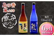 【全6回定期便】【日本酒飲み比べセット】純米吟醸 氣／上撰 島の香 日本酒 さけ sake 酒 お酒 日本酒 アルコール 地酒 純米 大吟醸 焼酎 原酒 菰樽 純米 辛口 飲み比べ セット ギフト プレゼント 贈答 贈り物 お祝い 内祝い ご自宅用 ご家庭用 人気 高品質 好評 贈答 ギフトプレゼント 贈答 人気 高品質 好評 広島県産 江田島市/津田酒造株式会社[XAK034]