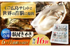 広島G7で提供された牡蠣！【全6回定期便】やながわ自慢！ 殻付き 牡蠣 16個(瞬間冷凍) 牡蠣 かき カキ 殻つき 瀬戸内 広島 ＜マルサ・やながわ水産有限会社＞江田島市[XBL013]牡蠣 生食 むき身 殻付き 殻付 殻 かき カキ 生牡蠣 広島牡蠣 オイスター カキフライ 魚介類 魚介 貝類 海鮮 広島県産 国産 産地直送 贈答 ギフト 特産品