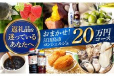 【江田島市コンシェルジュ】返礼品おまかせ！寄附額20万円コース ギフト カタログ あとから カタログ カタログギフト 牡蠣 カキ かき オリーブオイル 柑橘 カレー フルーツ さつまいも すっぽん スイーツ ケーキ 海鮮 カレー ギフト 駆け込み寄附 駆け込み寄付 [XZZ001]