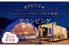 【非日常のグランピング】BYUCCA glamping 利用券 2万円分 グランピング 宿泊券 温泉 旅行 宿泊 ホテル 旅館 チケット クーポン 体験 リゾート バーベキュー BBQ 観光 国内旅行 トラベル ご招待 ペア 夫婦 カップル 記念日 人気 送料無料 瀬戸内海 広島県 キャンプ アウトドア 江田島市/BYUCCA [XBU002]