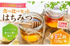 【全12回定期便】江田島産100％ はちみつ 2種食べ比べセット（120g×3本） ハチミツ 蜂蜜 国産 広島 江田島市/はつはな果蜂園 [XCD029] ハチミツ 国産蜂蜜 国産はちみつ 国産純粋はちみつ 蜜 蜂蜜 はちみつ ハニー honey 人気ハチミツ 日本蜜蜂 純粋はちみつ 常温 保存 備蓄 防災食 非常食 保存食 産地直送 国産 定期便