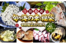 【何が届くかお楽しみ】旬の海の幸福袋 寄附額2万円相当 魚介類 海産物 海鮮 刺身 広島 海鮮 魚介類 冷凍 水産加工品 海藻 鮮魚 さかな 刺身 詰め合わせ セット 小分け 海鮮丼 加工品 惣菜 刺身 真空パック 小分け タコ たこ 蛸 はまち ハマチ 魬 しらす シラス 料理 和食 時短 便利 ギフト 広島県産 人気 送料無料 江田島市/七宝丸 [XBY005]