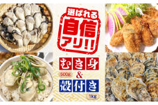 【2月21日（金）着】特選 牡蠣三昧！【生牡蠣】広島牡蠣 むき身500g／殻付き1kgセット (加熱用) 牡蠣 かき カキ むき身 殻付き 広島 江田島市/株式会社門林水産[XAO014] 牡蠣 むき身 殻付き 殻付 殻 かき カキ 生牡蠣 広島牡蠣 オイスター カキフライ 魚介類 魚介 貝類 海鮮 広島県産 国産 産地直送 贈答 ギフト 特産品