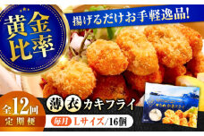 【全12回定期便】広島牡蠣の老舗！安心・安全の新鮮牡蠣【瞬間冷凍】牡蠣 かきフライ Lサイズ 16個入 魚介類 和食 海鮮 海産物 広島県産 江田島市/株式会社かなわ [XBP050] 牡蠣 生食 冷凍 むき身 殻付き 殻付 殻 かき カキ 生牡蠣 広島牡蠣 オイスター カキフライ 魚介類 魚介 貝類 海鮮 広島県産 国産 産地直送 贈答 ギフト 特産品