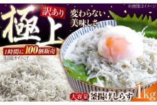 【訳あり】しらす 冷凍 シラス 釜揚げ鮮度抜群＆水分率80％!ふわふわ 釜揚げしらす  1kg （業務用） 冷凍 しらす シラス 干し 釜揚げ 小分け 魚介類 鮮魚 ギフト 料理 レシピ シラス丼 しらす丼 海鮮丼 生 生産地 おつまみ ご飯のお供 グルメ やみつき 旬 国産 広島県産 リピート ギフト プレゼント 贈答 人気 高品質 好評 保存方法 江田島/三島水産株式会社 [XCN007]