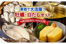 特選 牡蠣三昧！【生牡蠣】広島牡蠣 むき身500g／がきんちょの白だし500ml×2本 魚介類 海鮮 牡蠣 むき身 かき カキフライ カキ ギフト 広島県産 人気 送料無料 江田島市/株式会社門林水産 [XAO056] 牡蠣 冷凍 むき身 殻付き 殻付 殻 かき カキ 生牡蠣 広島牡蠣 オイスター カキフライ 魚介類 魚介 貝類 海鮮 広島県産 国産 産地直送 贈答 ギフト 特産品