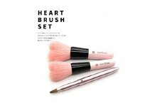 熊野化粧筆　ハートフェイスブラシ3本セット(スワロフスキー付)