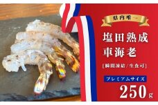 【NHK うまいッ！で紹介】生食可 塩田熟成車海老 プレミアムサイズ 250g 瞬間凍結 ギフト 贈答 化粧箱 国産 海老 えび 刺身 エビフライ 広島県 大崎上島 瀬戸内 離島 新鮮 送料無料 産地直送 ファームスズキ