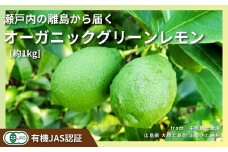 オーガニックグリーンレモン 約1kg 有機JAS認証 10～11月発送 広島県 大崎上島町瀬戸内レモン 中原観光農園 国産 ワックス防腐剤不使用 有機レモン 免疫力向上 健康 ビタミンC クエン酸 抗酸化 産地直送