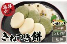 No.294 【毎年完売】きねつき餅3種セット ／ もち 白平餅 よもぎ餅 豆餅 人気 広島県