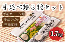 手延麺 3種 セット うどん ヤーコン麺 菊麺 1.7kg