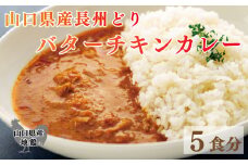長州どり バターチキン カレー 山口県産 鶏肉 170g x 5袋 お取り寄せ 国産 長州 鶏 無添加 抗生物質 不使用 下関市 山口 肉特集 