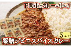 薬膳 ジビエ スパイス カレー 下関産 鹿肉 170g × 5袋 お取り寄せ シカ 無添加 低脂肪 高タンパク 下関市 山口 肉特集