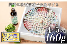 とらふぐ 刺身 セット 4～5人前 160g 冷蔵 ふぐ ポン酢 もみじ 小ねぎ 付き てっさ 旅館のフグ刺し フグ 河豚 関門ふぐ 高級魚 本場 下関 山口 年末 冬 ギフト 贈答 中元 歳暮 お祝い 記念 日指定可
