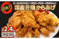 訳あり 唐揚げ 2.4kg 手羽先 手羽元 手羽中 ハーフ 各400g×2  ( 冷凍 真空パック 小分け 国産 若鶏 味 粉付き 簡単調理 からあげ 醤油 晩ごはん おかず 揚げるだけ 名物 肉特集 からあげ藤家 ) 下関 山口