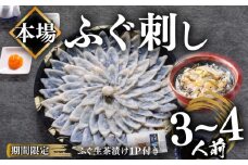 【期間限定ふぐ生茶漬け付き】 国産天然 ふぐ刺し 3~4人前 冷凍 110g 【夏ふぐ】
