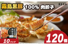 訳あり 霧島黒豚肉100％ 肉餃子 120個 12個×10パック 冷凍 小分け 冷凍餃子 大容量餃子 国産原料餃子 簡単調理餃子 ぎょうざ ギョーザ（ 肉 豚肉 九州産黒豚 10000円 加工食品 お手軽 簡単調理 惣菜 絶品 おかず 弁当 おつまみ 晩ごはん ) 山口県 下関市 肉特集