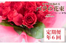 バラの花束定期便 年6回 偶数月 バラ 花束 ドライフラワー 誕生日 記念日 ギフト プレゼント お祝い 贈り物 贈答 インテリア おしゃれ かわいい 雑貨 飾り 鑑賞 旬 植物 自宅用下関 山口